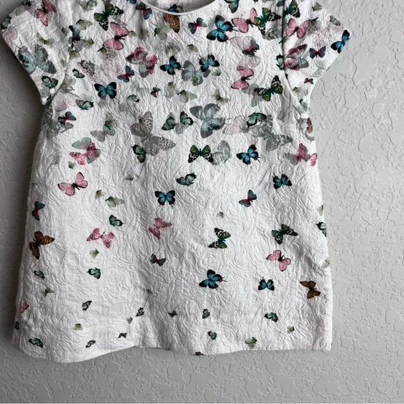 Zara Baby Girl Dress Mini Top Butterfly Print Pink Blue White Kids - Picture 4 of 9